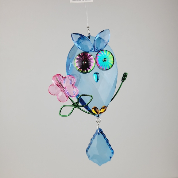 Crystal Expressions Acrylic Owl Ornament Suncatcher 5" GANZ - Picture 11 of 13